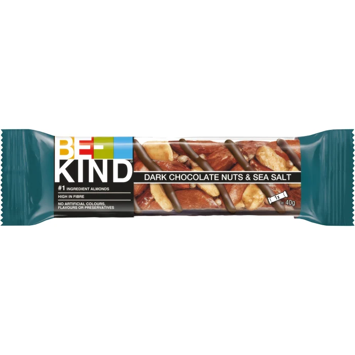 Nötbar Dark Chocolate Nuts & Sea Salt 1-p 40g BE-Kind