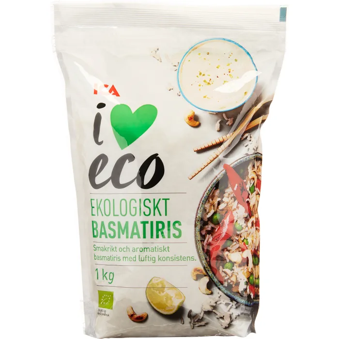 Basmatiris Ekologisk 1kg ICA I love eco