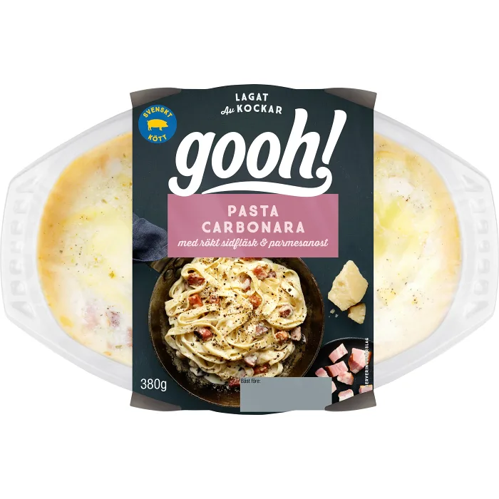 Färdigmat Pasta Carbonara med rökt sidfläsk 380g Gooh