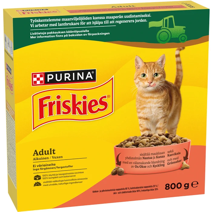 Kattmat Adult Oxe/Kyckling 800g Friskies