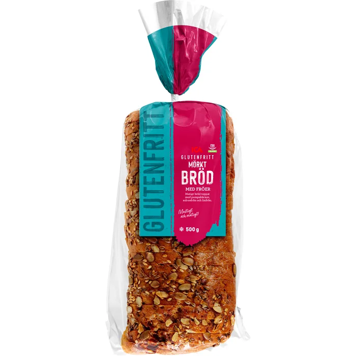 Mörkt bröd med fröer Glutenfri 500g ICA