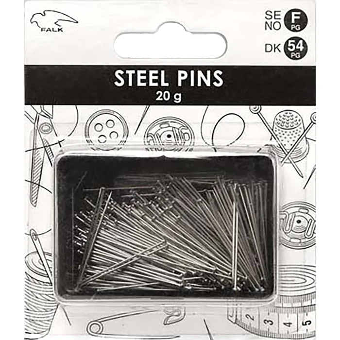 Knappnålar stål 20g Falk