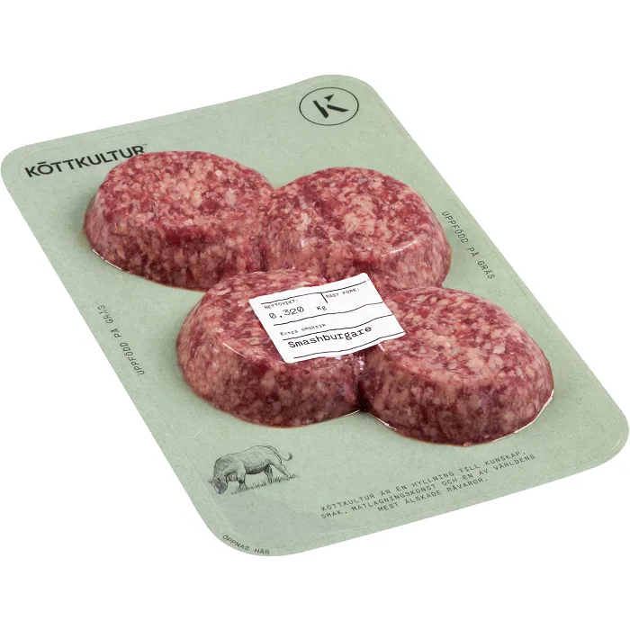 Smashburgare Färska 320g Köttkultur