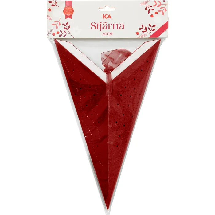 Stjärna Tilda velvet mörkröd 60cm ICA