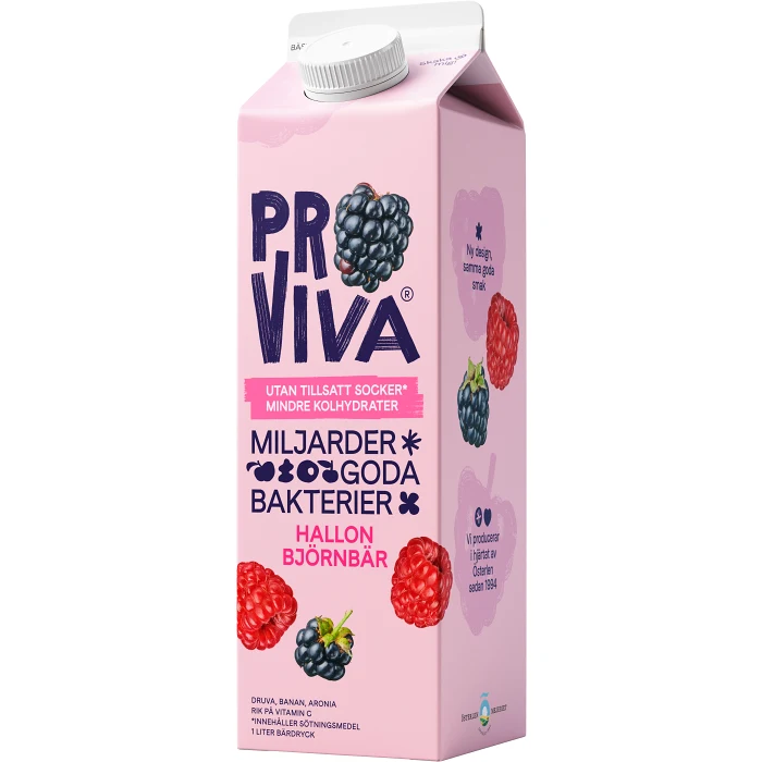 Fruktdryck Hallon Björnbär Utan tillsatt socker 1l ProViva