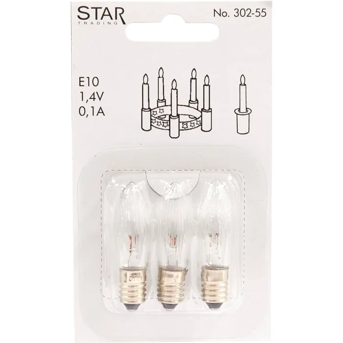 Reservlampa 3-p E10 1,4V 0,14W Star Trading