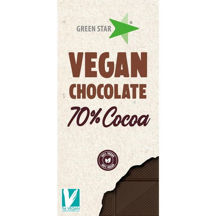 Mörk Choklad Vegan 70% 90g Green Star