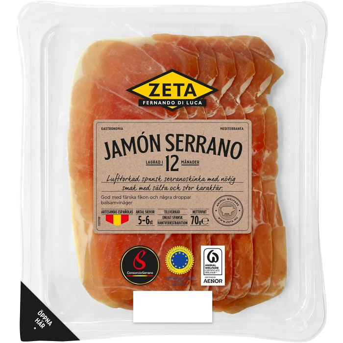Jamón Serrano 70g Zeta