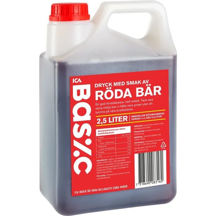 Dryck Röda bär 2,5l ICA Basic