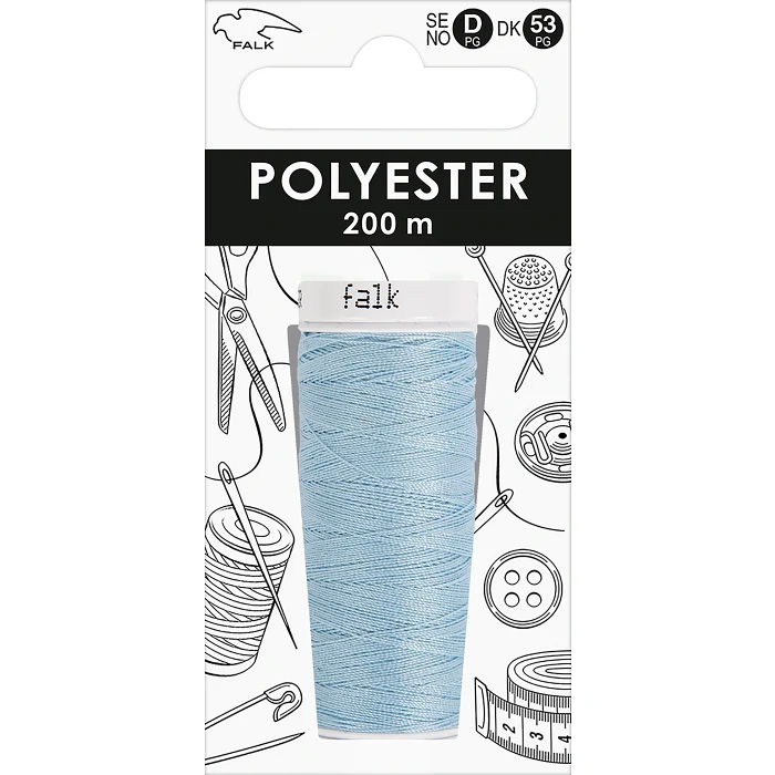 Sytråd syntet isblå 200m Falk