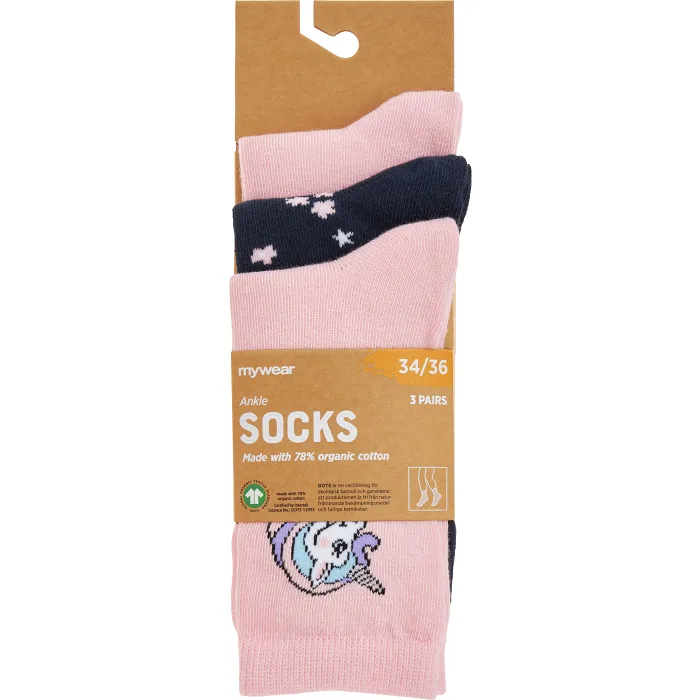 Strumpa Mora 3p Enhörning 34/36 mywear