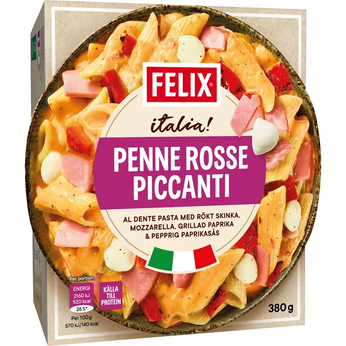 Penne rosse piccanti Fryst 380g Felix