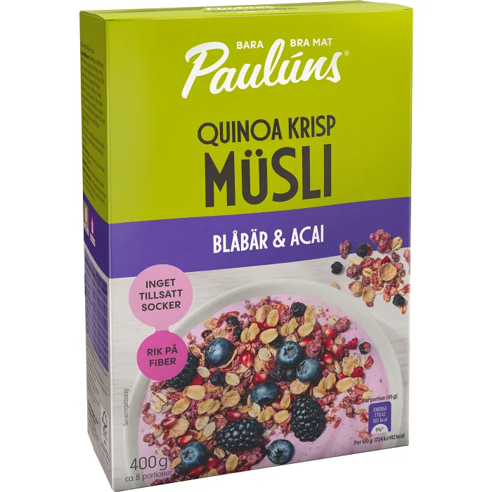 Müsli Blåbär & Acai 400g Paulúns