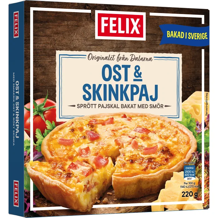 Ost & skinkpaj Fryst 220g Felix