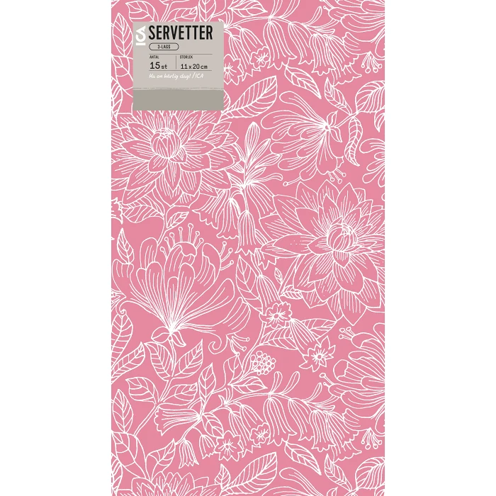 Servett Flow Dusty pink 11x20cm 15-p ICA