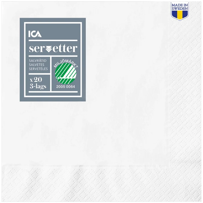 Servett Vit 24cm 20-p ICA