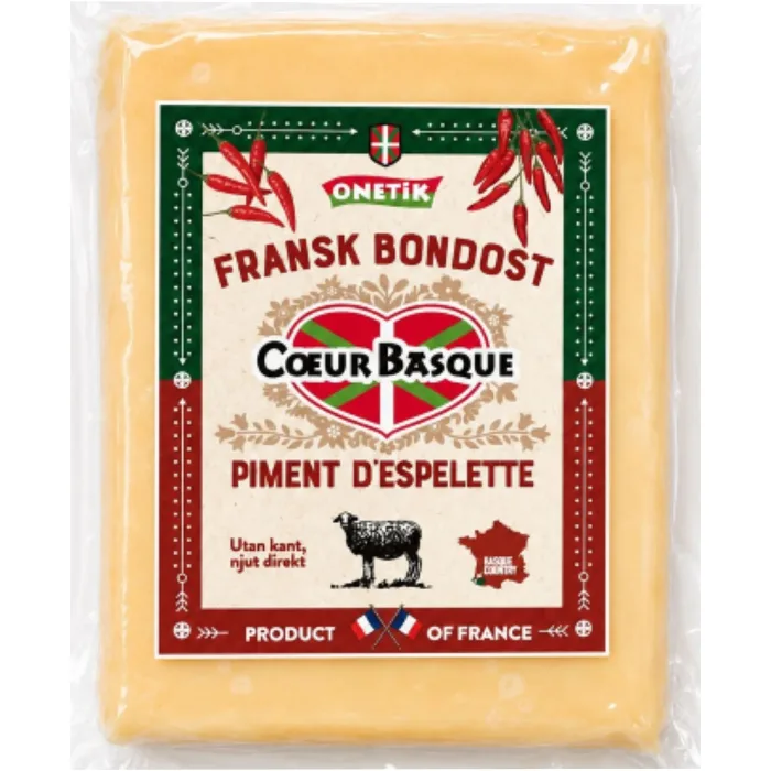 Fransk Bondost Baskisk Chili 180g Onetik