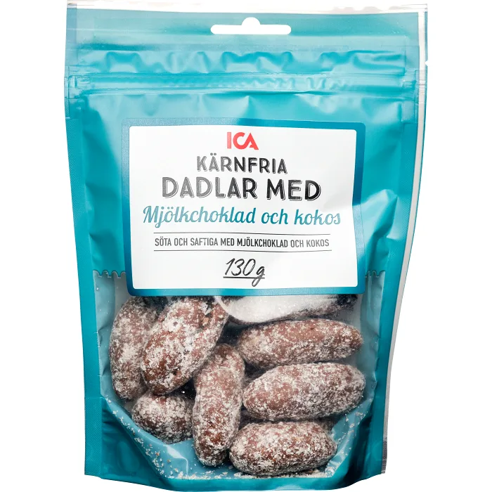 Dadlar mjölkchoklad och kokos 130g Klass 1 ICA