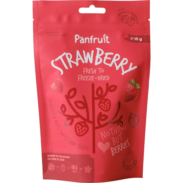 Jordgubb frysktorkade 15g Panfruit