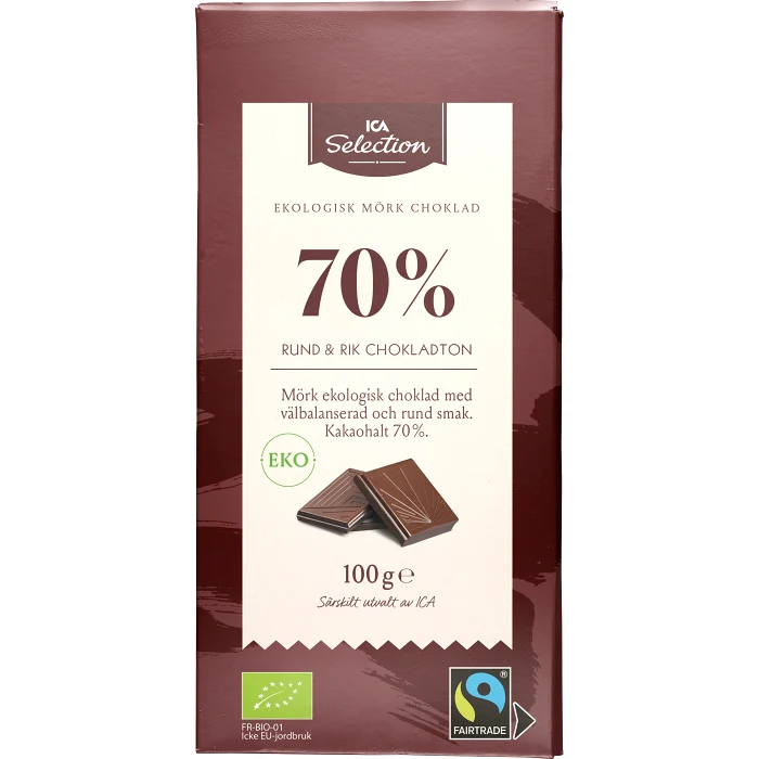 Mörk choklad 70% ICA Selection
