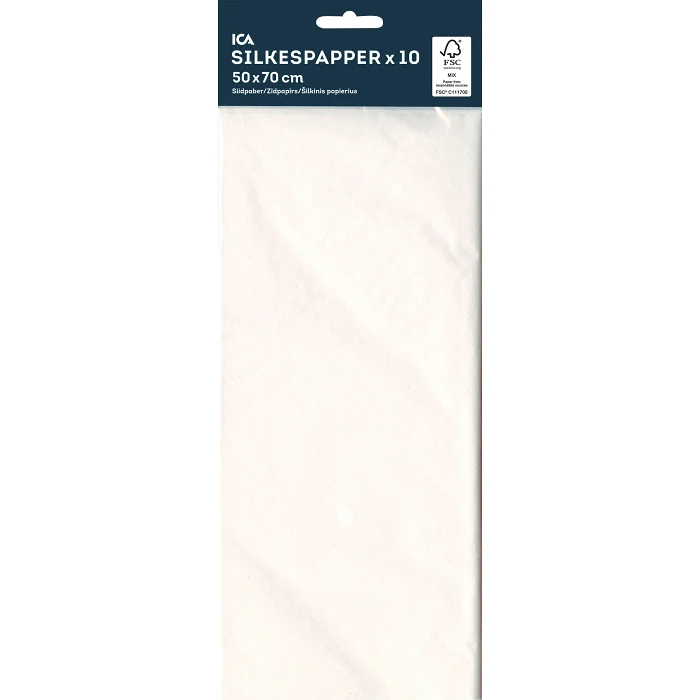 Silkespapper vit, 10 ark