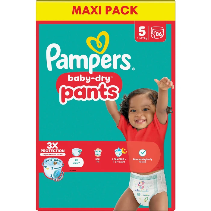 Byxblöjor Baby Dry Pants Strl 5 11-17kg Maxi 86p Pampers