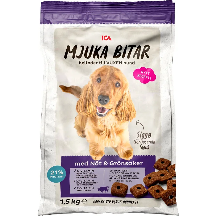 Hundmat Mjuka Bitar 1,5kg ICA