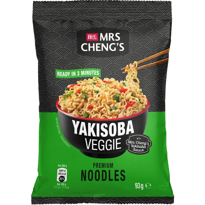 Nudlar Yakisoba Veggie 93g Mrs Chengs