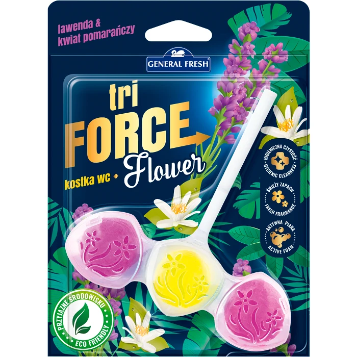 Toalettrengöring WC Block Tri-Force Flower L&A 45g General Fresh