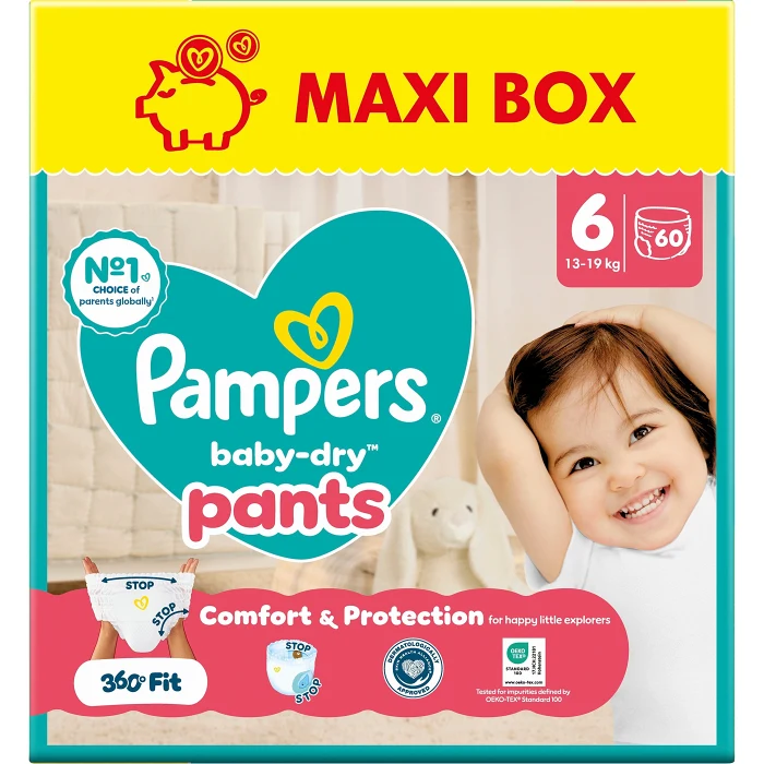Byxblöjor Baby Dry Pants Strl 6 13-19kg Maxi 60-p Pampers