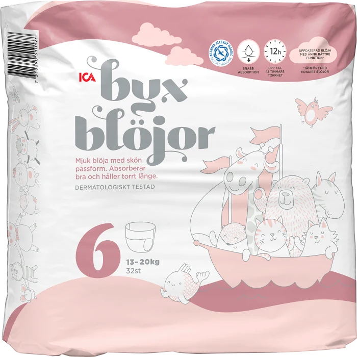 Byxblöjor Strl 6 13-20kg 32-p ICA