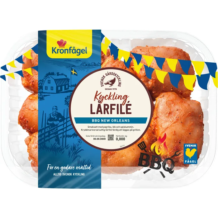Kycklinglårfilé New Orleans BBQ ca 850g Kronfågel
