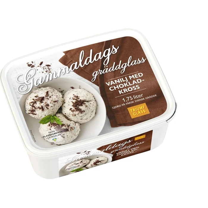 Gammaldags gräddglass Chokladkross 1.75L Triumf Glass