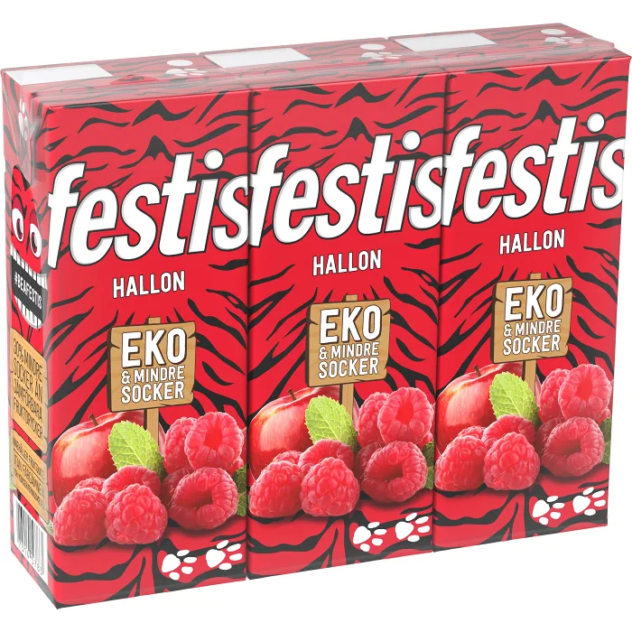 Fruktdryck Hallon Ekologisk 20cl 3-p Festis