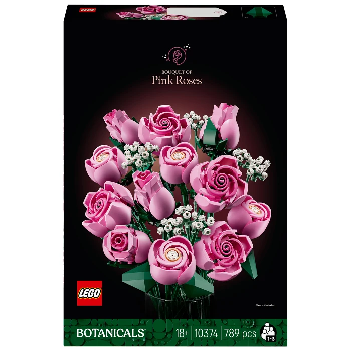 Bukett Botanicals med rosa rosor 10374