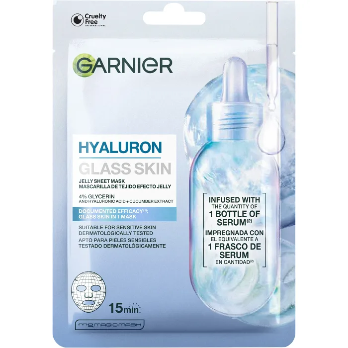 Ansiktsmask Hyaluron Glass Skin Jelly Sheet Mask 1-p Garnier