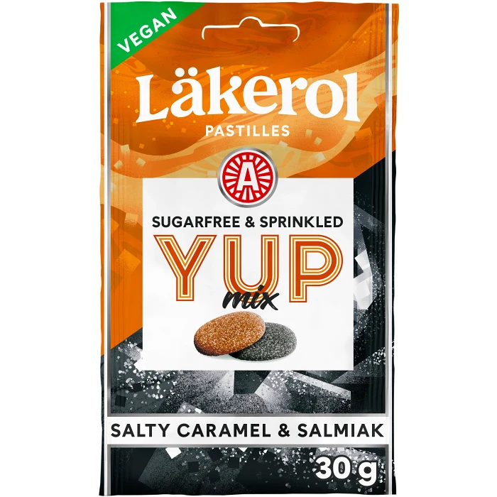 Pastiller YUP Mix Salt karamell & salmiak 30g Läkerol