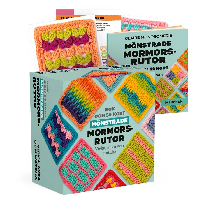 Mönstrade mormorsrutor Bok och 50 kort: Virka, mixa och matcha