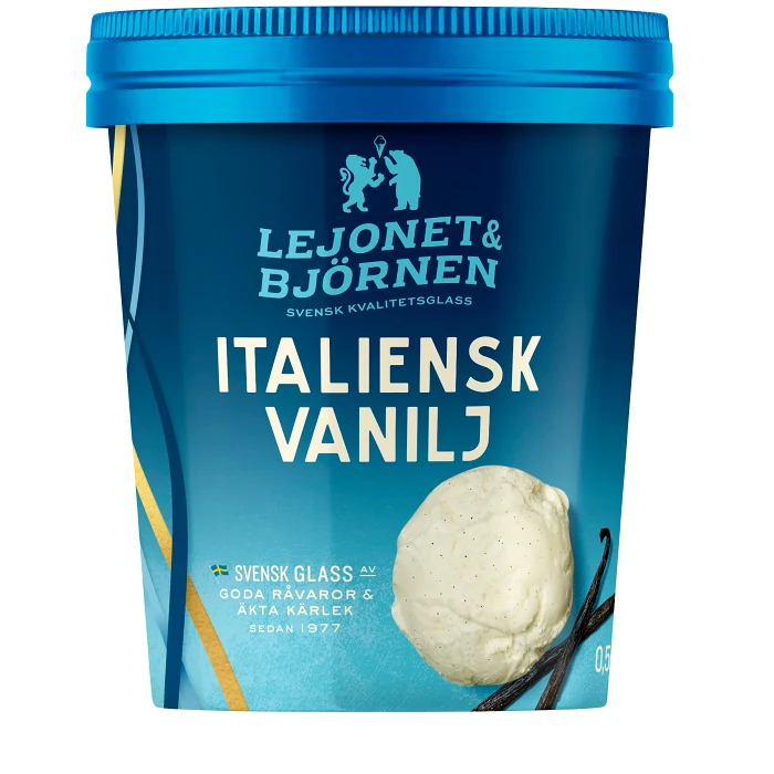 Glass Italiensk vanilj 0,5l Lejonet & Björnen