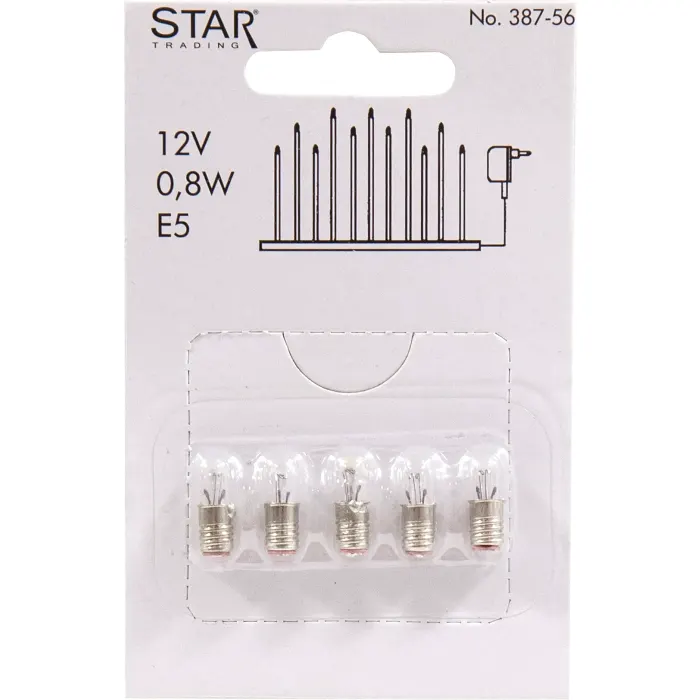 Reservlamapa 5-p E5 12V 0,8W Star Trading