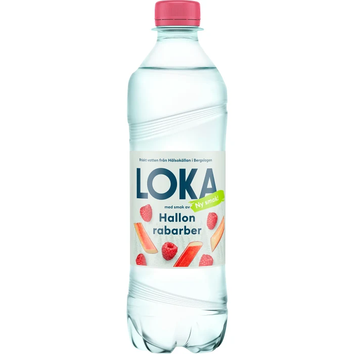 Vatten Kolsyrat Hallon Rabarber 50cl Loka