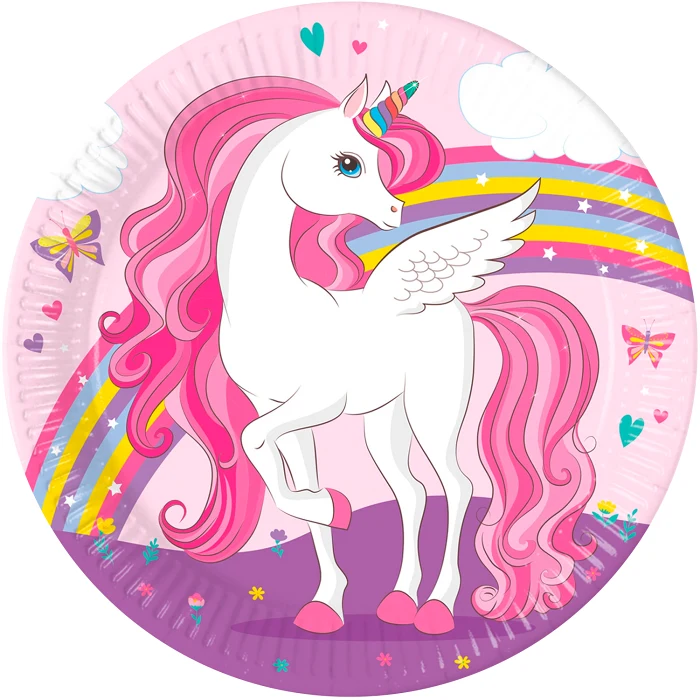 Tallrik Unicorn 23cm 8-p Decorata Party
