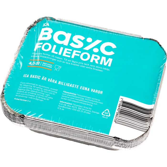 Med lock Aluminiumform 4,5dl 8-p ICA Basic