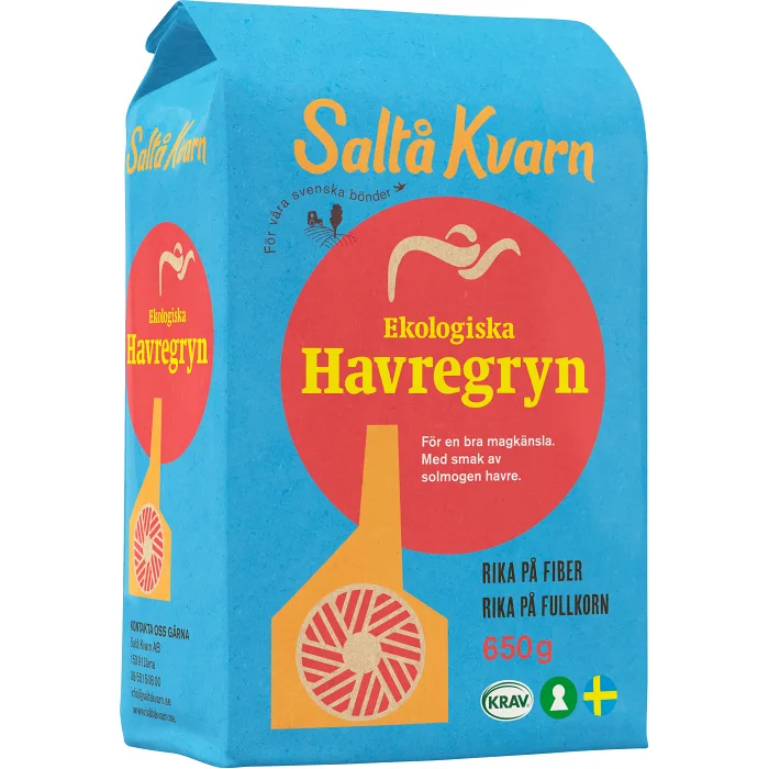 Havregryn Ekologiska 650g Saltå Kvarn