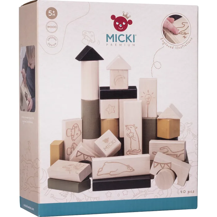 Byggklossar Premium 40st Micki