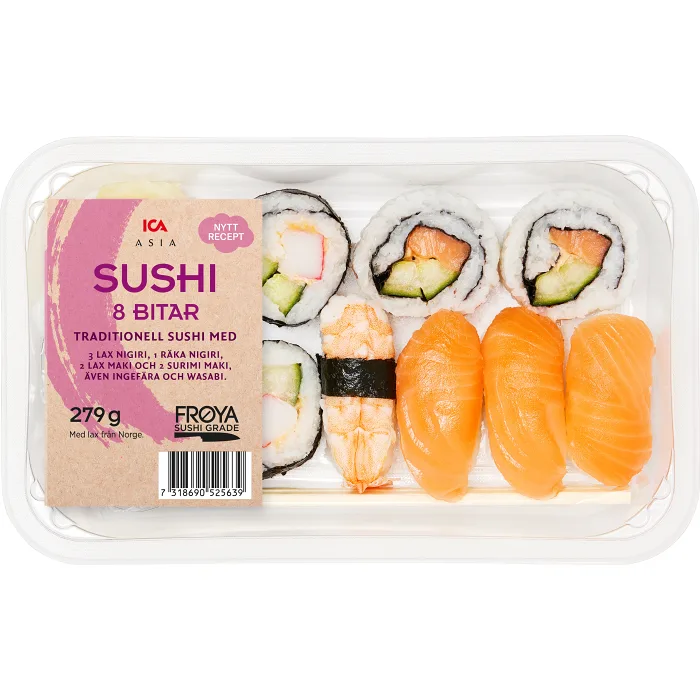 Sushi 8 bitar 279g ICA Asia