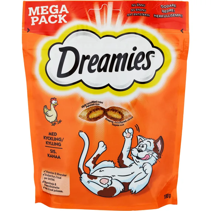 Kattgodis Mega Kyckling 180g Dreamies