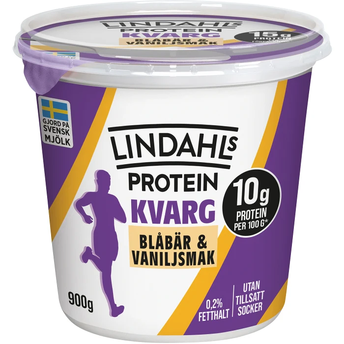 Kvarg Blåbär & Vaniljsmak 0,2% 900g Lindahls