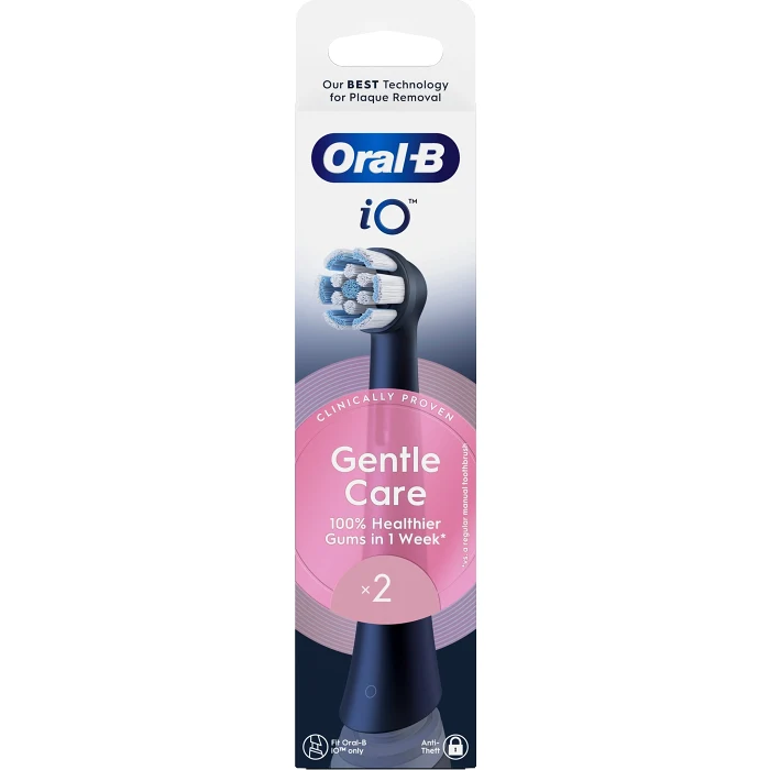 Tandborsthuvud iO Gentle Care Svart 2-p Oral-B