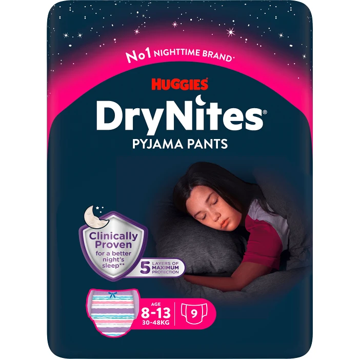 Byxblöjor 30-48kg 9-p DryNites
